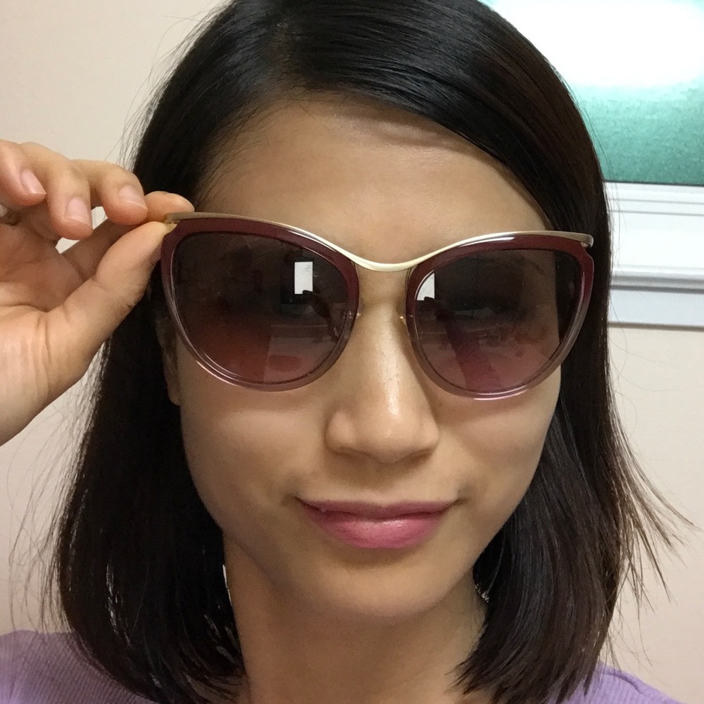 Miu miu SMU51P cateye sunglasses gradient burgundy